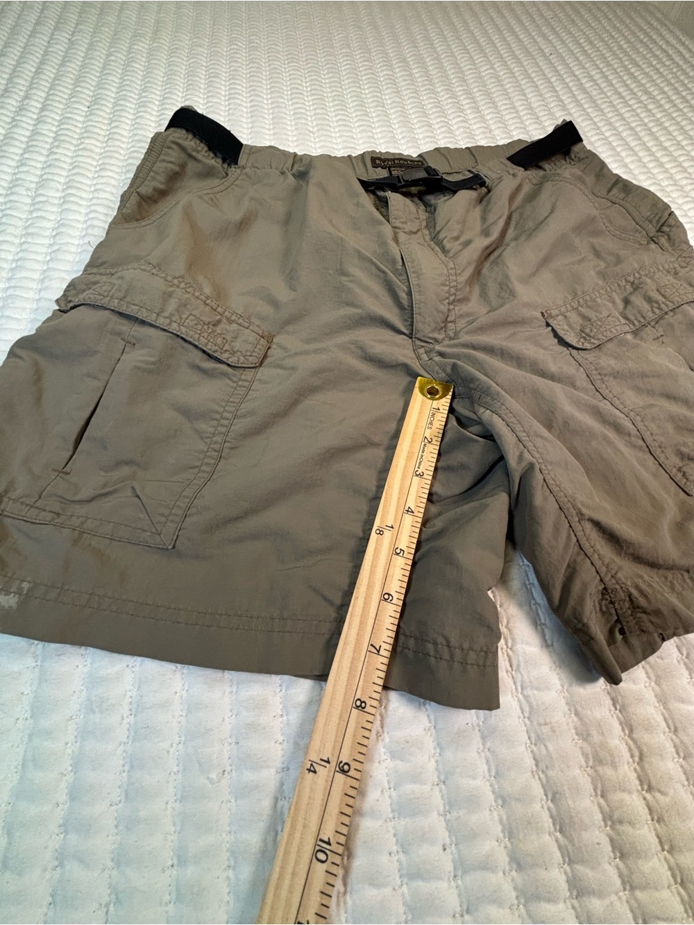 Royal Robbins Olive Nylon Cargo Hiking Shorts Men's Large Belted Outdoor Travel - Picture 5 of 5